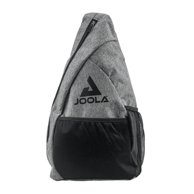 Gray and black sling bag with Joola logo on a white background