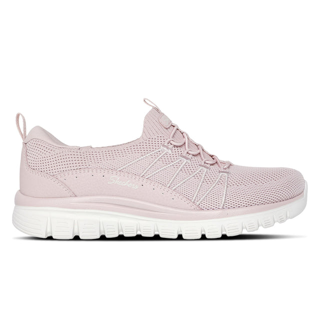 Pink athletic shoe on a white background