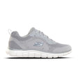 Gray sneaker with white sole on a white background