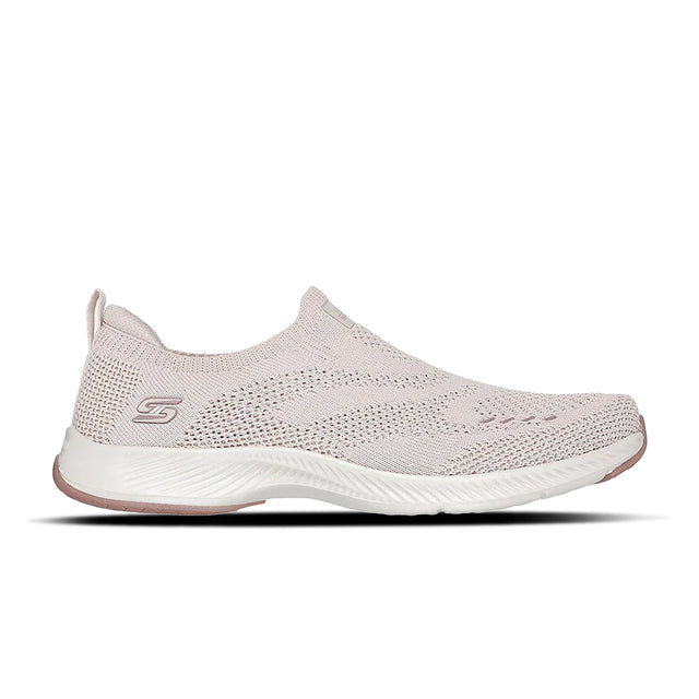 Pink slip-on sneaker with brand logo on a white background