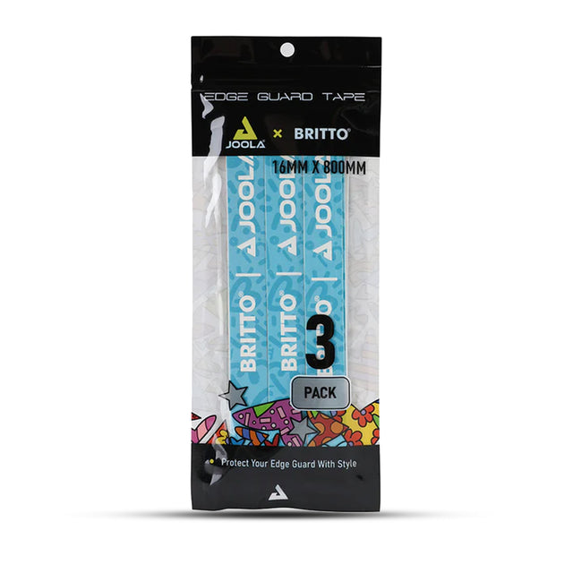 Packaged edge guard tape with colorful design on a white background