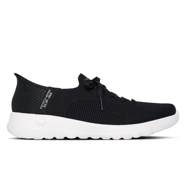 A pair of Skechers GOwalk Joy Abby Shoes sneakers in black with a white sole.