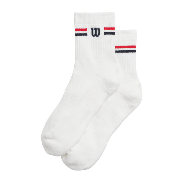 Wilson U Quarter Top Stripe Logo Socks