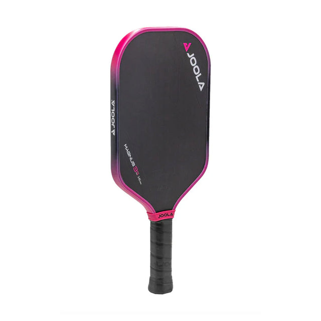Black and pink pickleball paddle with 'Joola' branding on a white background