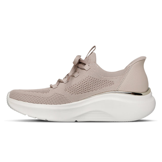 Beige sneaker with white sole on a white background