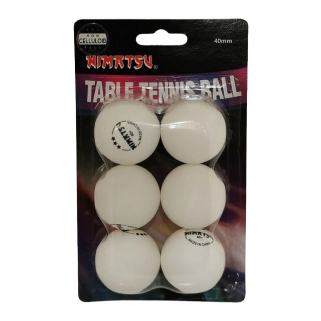 Nimatsu N21300P White Table Tennis Ball 3 Star 6 Pack