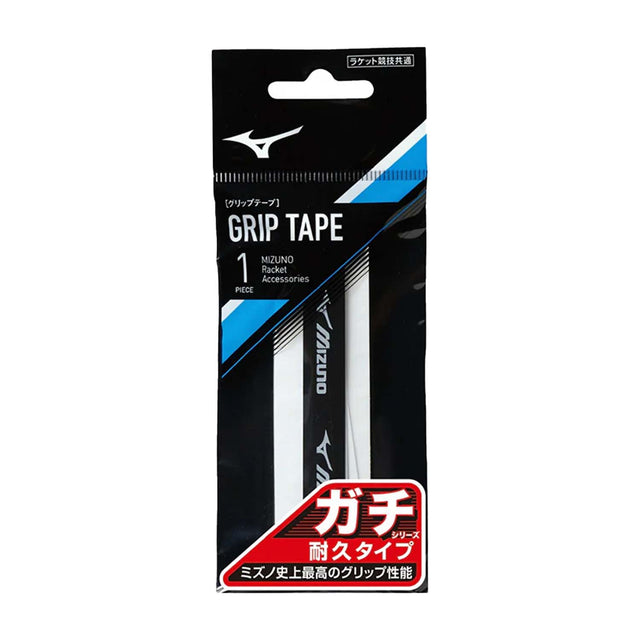 Mizuno grip tape packaging with black and blue design on a white background