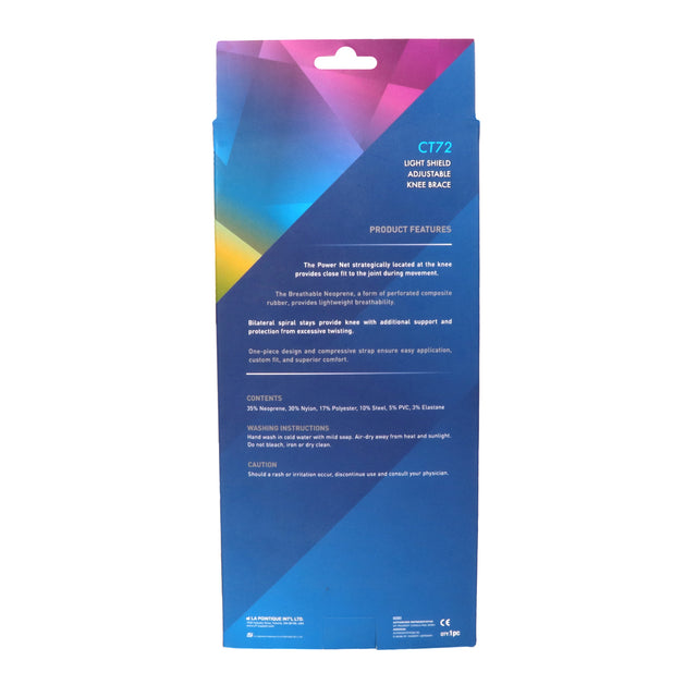 Lp Support Light Shield Adjustable Knee Brace Bl Fs