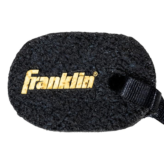 Black textured mouthguard with Franklin logo on a white background
