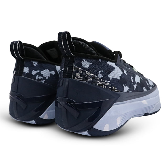 Black and white patterned sneakers on a white background