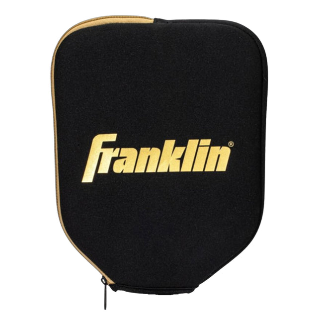 Black and gold Franklin sports equipment case on a white background