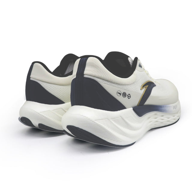 White and black athletic shoes on a white background