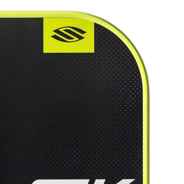 Black and yellow product with a logo on a white background