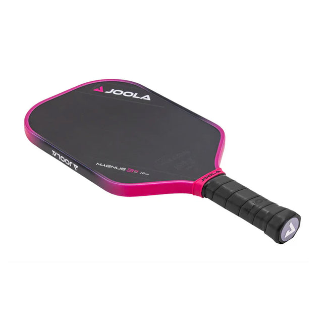 Pink and black pickleball paddle with 'Joola' branding on a white background