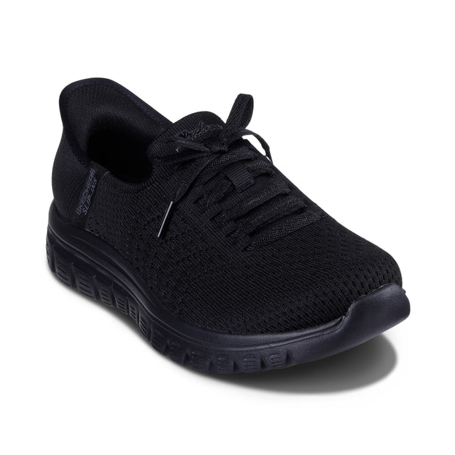Black athletic shoe on a white background