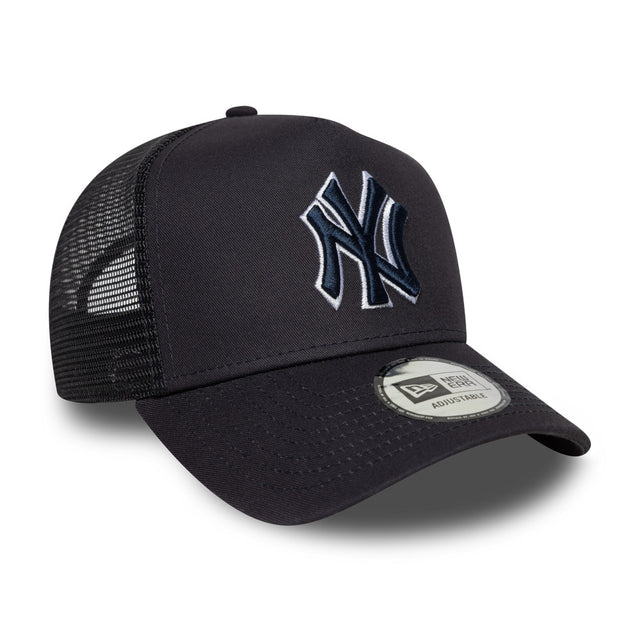 New Era New York Yankees Team Outline Navy 9FORTY E-Frame Trucker Adjustable Cap