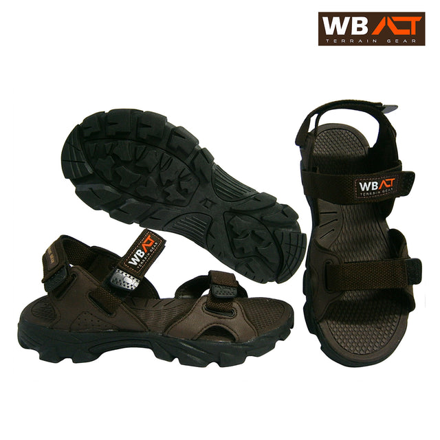Wb Alt Open Toe Sandals Oak Brown Nylon Webbing Velcro Strap Eva Footbed Outdoor
