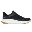 Black sneaker with white sole on a white background