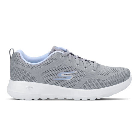 Gray sneaker with white sole on a white background