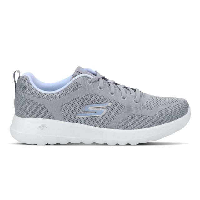 Gray sneaker with white sole on a white background