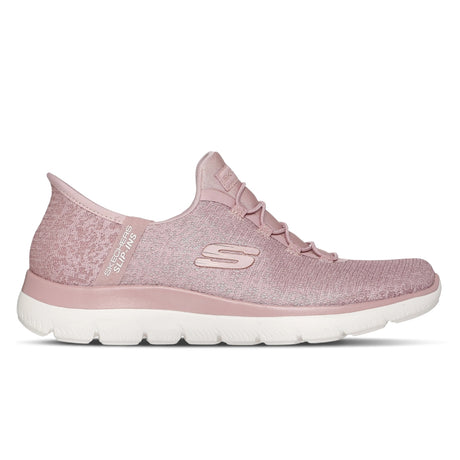 Pink sneaker with white sole on a white background