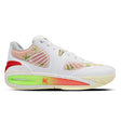 White sneaker with colorful sole on a white background