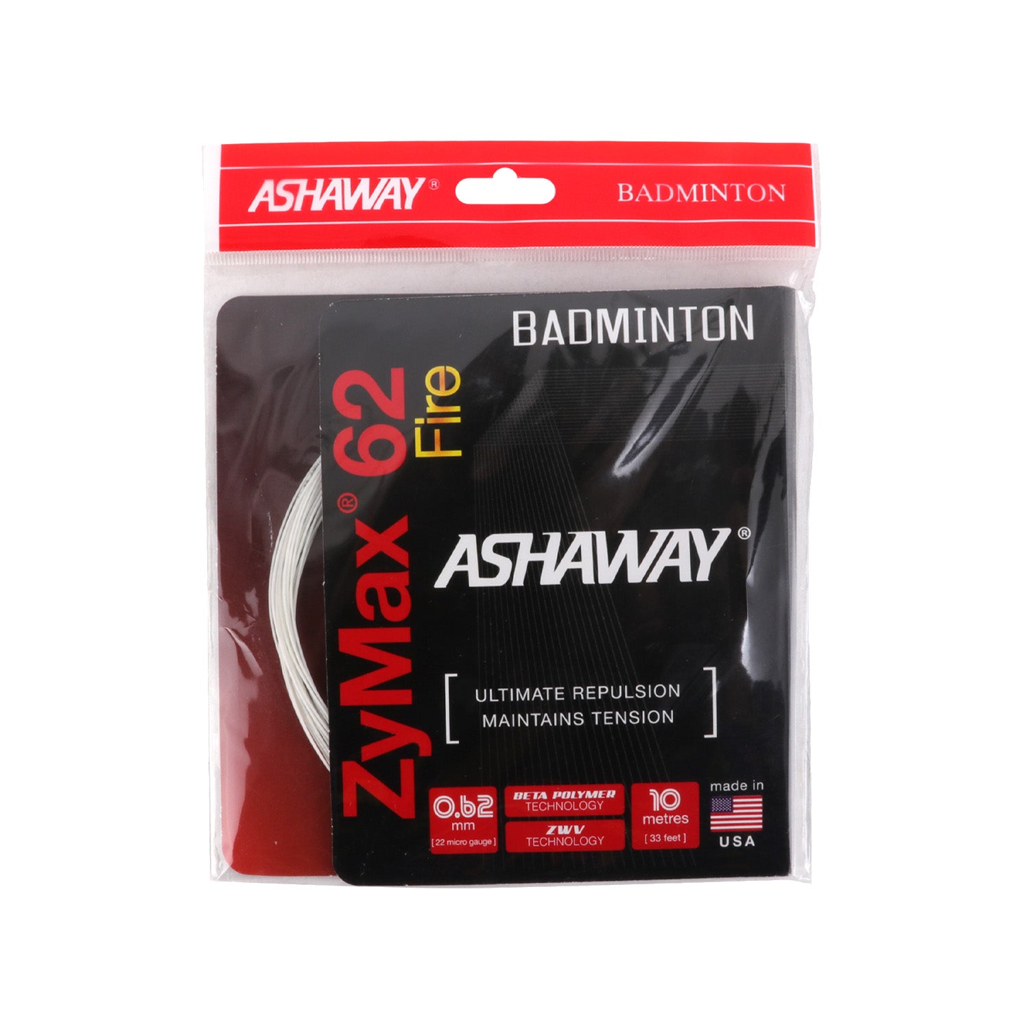 Ashaway Zymax 62 Fire Badminton String | Badminton Accessories