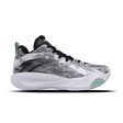 Basketball shoe with camouflage pattern on a white background