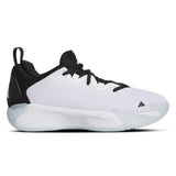 White and black athletic shoe on a white background