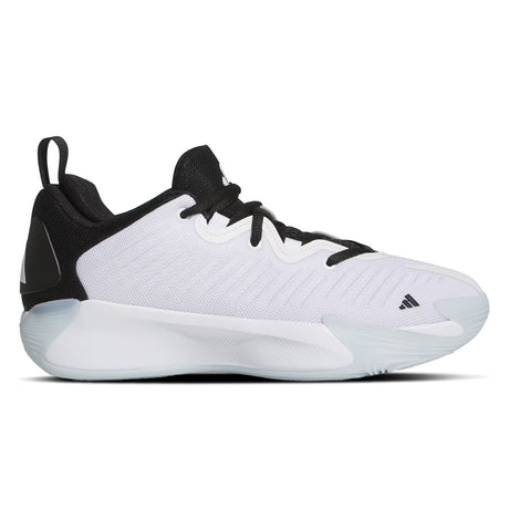 White and black athletic shoe on a white background