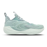 Light blue athletic shoe on a white background