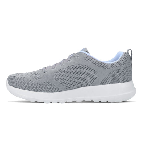 Gray sneaker with white sole on a white background