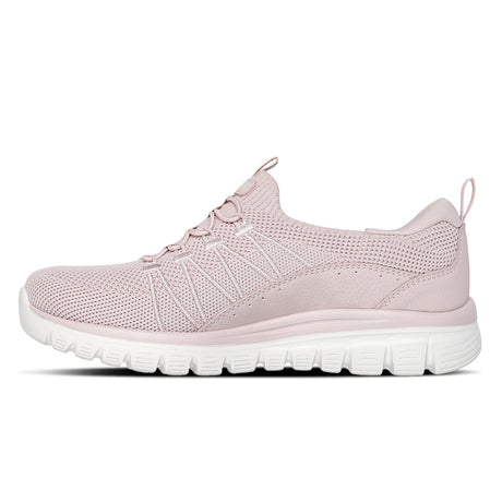 Pink sneaker with white sole on a white background