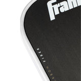 Close-up of a black paddle with 'Frank' branding on a white background