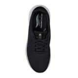 Black sneaker with white sole on a white background