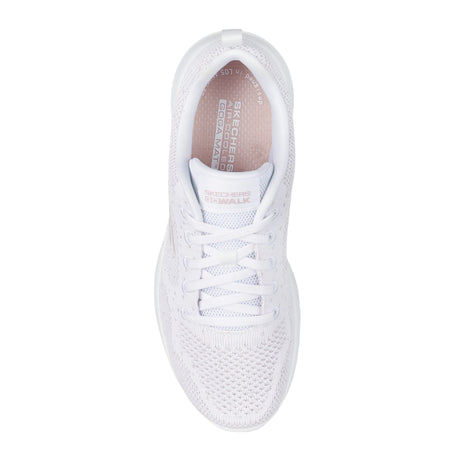 White sneaker with brand logo on a white background