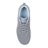 Gray sneaker with white sole on a white background