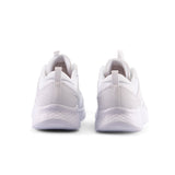 White sneakers shown from the back on a white background
