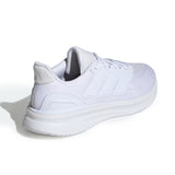 White athletic shoe with brand logo on a white background