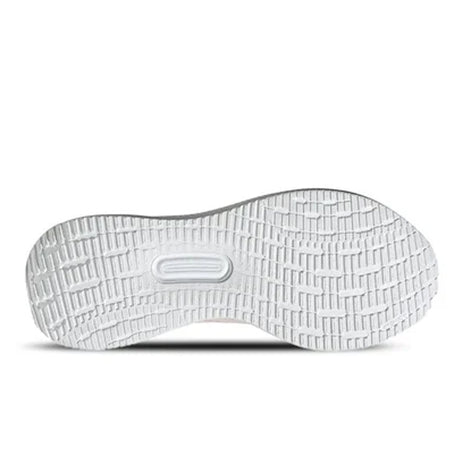 White shoe sole with tread pattern on a white background