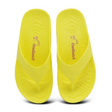 Yellow shoe insoles with 'Outland' branding on a white background