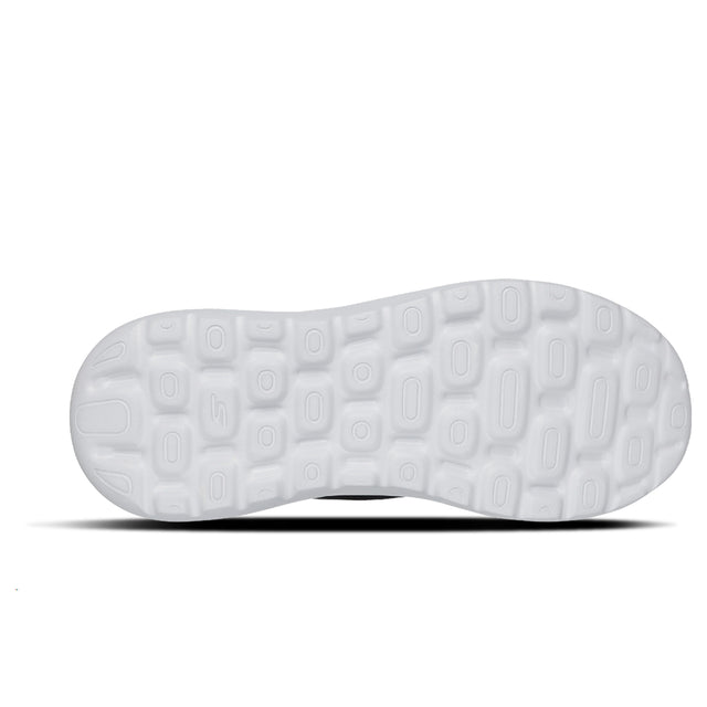 White shoe sole with tread pattern on a white background