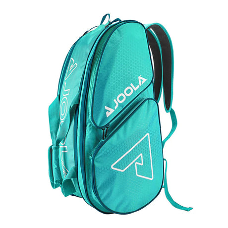 Teal backpack with Ajoola branding on a white background