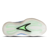 Sneaker with a distinctive logo on a white background