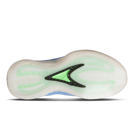 Sneaker with a distinctive logo on a white background