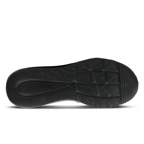 Black athletic shoe sole on a white background