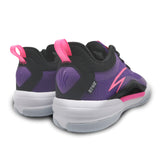 Purple and pink sneakers with black accents on a white background
