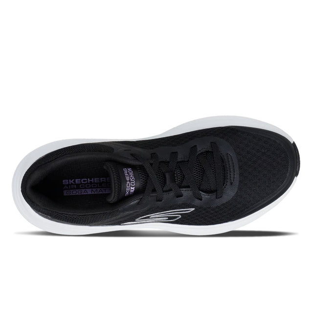 Black sneaker with white sole on a white background
