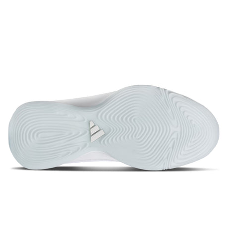 White athletic shoe with a brand logo on a white background