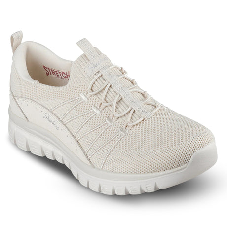 White sneaker with 'Stretch' label on a white background